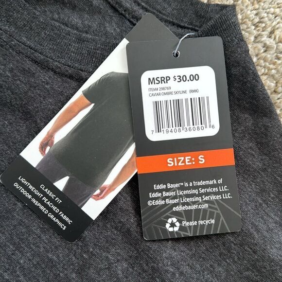 NWT EDDIE BAUER GRAPHIC TEE CAVIAR OMBRÉ SKYLINE ALL SIZES - Picture 4 of 4